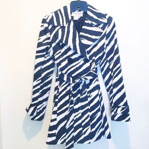 Helene Berman London Zebra Print Trench, Size S